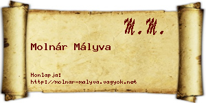 Molnár Mályva névjegykártya